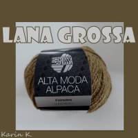5 Knäuel 250 Gramm ALTA MODA ALPACA von Lana Grossa in Ocker Olivbraun Farbe 050 Partie 859201 Bild 2