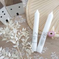 Home weiß / weiße Schrift - Kerzentattoos DIN A4 - Kerzensticker - Wasserschiebefolie - zu Hause - Skandi - Vasen Bild 4