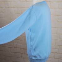 Vintage 80er Pullover Hellblau 38 40 M Fleece Strick Applikation Blume Materialmix Patchwork Winterpullover Bild 4