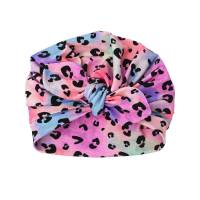 Turban Mütze mit Schleife - Batik - Leopard Animalprint rosa - Baby Mädchen Damen - Frühchen bis Erwachsene Bild 1