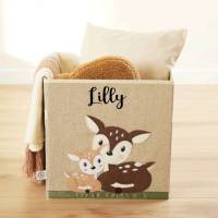 Personalisierte Aufbewahrungsbox Rehe passend Ikea | Korb für Spielsachen | Personalisierte Kinderzimmerdeko Spielzeug A Bild 1