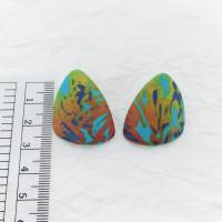Mehrfarbige Ohrstecker aus Polymerton, abstrakte geometrische Ohrringe für Sommerkleid, Ohrstecker für Frauen, Geschenk Bild 7