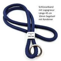 langes Schlüsselband aus Segelseil/Segeltau, Modell Fritzi, ca. 47 cm lang, Moin Heimathafen, Meer geht immer Bild 4