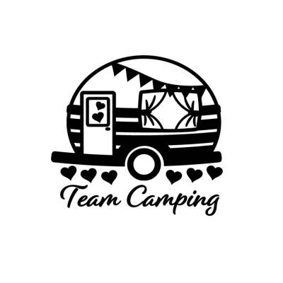 Bügelbild I Team Camping I Camper I Wohnwagen  I Urlaub I Wohnmobil  I Reise I Caravan I Geschenk I Rente I Geburtstag 