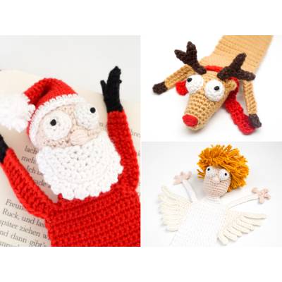 Weihnachts Lesezeichen PDF Häkelanleitung Sparset | Amigurumi PDF Anleitungen