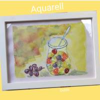 Aquarell, DIN A4 "erfrischender Obstsalat", original & signiert Bild 1