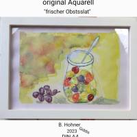 Aquarell, DIN A4 "erfrischender Obstsalat", original & signiert Bild 2