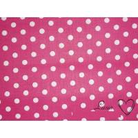 8,80 EUR/m Stoff Baumwolle Punkte weiß auf pink, fuchsia 6mm Bild 1