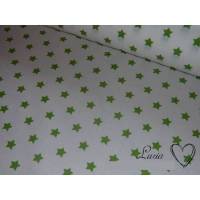 9,50 EUR/m Stoff Baumwolle - Sterne grün auf weiß Ökotex100 Bild 1