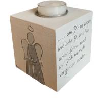 Teelichthalter/Kerzenwürfel/Teelichtwürfel aus Holz "Engel" Trauer zur Erinnerung Bild 4