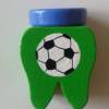 Zahndose Fußball  Milchzahndose mit Name Wunschfarbe Zahnaufbewahrung Bild 3