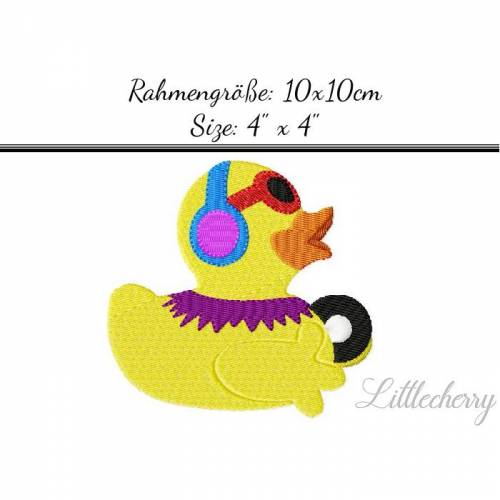 Stickdatei "DJ Ente" 10x10