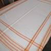 70er Jahre Tischdecke gewebt weiß orange, 120 cm x 160 cm, vintage, Bild 3