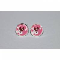 1 Paar Ohrringe / Ohrstecker Vögel rosa Bild 1