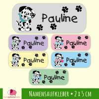 52 Namensaufkleber | Hund - Dalmatiner - 2 x 5 cm Bild 1
