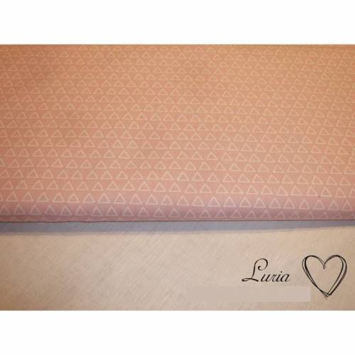 9,50 EUR/m Baumwolle Dragee Dreiecke auf zartrosa