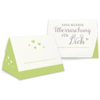 Geschenkbox zum Befüllen - Gastgeschenk - auch als Tischkarte nutzbar - hellgrün-weiß Bild 1