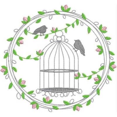 * Vintage Vogelkäfig * Füllstich, Rahmengröße 17,5 x 16 cm und 20 x 19 cm