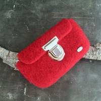 Rote Filz Gürteltasche für die Reise, kleine Brieftasche oder Geldbörse, Hüfttasche für jeden Anlass Bild 1