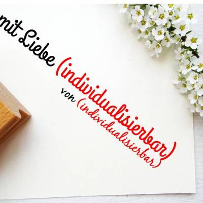 Stempel "mit Liebe...." deine Handarbeit und dein Name individualisierbar - Stempel mit deinem Labelnamen 
