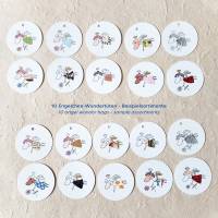 runde Geschenketiketten mit kleinen bunten collagierten Engelchen, Mini-Überraschungstüte, VPE: 10 Stück oder 5 Stück Bild 4