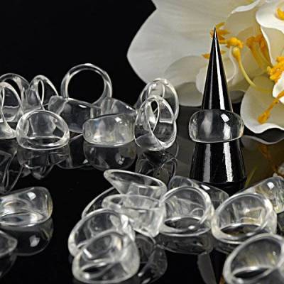 25 transparente Cluster-Ringe (Rohlinge) aus Kunststoff in verschiedenen Größen