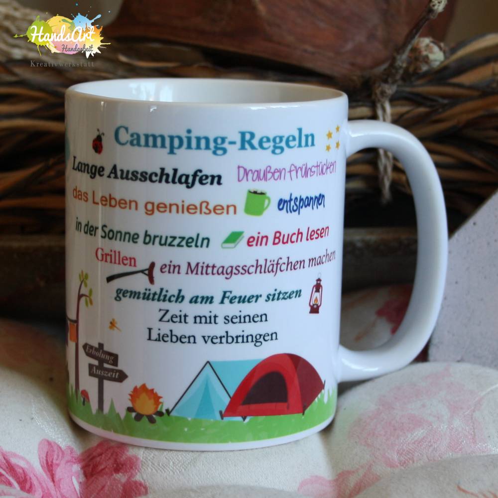 Bus camping Wonmobil Emaille Tasse Becher Kaffeetasse Geschenkidee für Busfahrer 