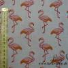 11,00 EUR/m Dekostoff Stoff Flamingo auf hellbeige / Beige - Leinenlook Leinenoptik Bild 2