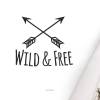 Wandtattoo, Wandsticker "WILD & FREE", Größen L und XL, Farbe individualisierbar Bild 3