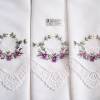 Damen Taschentücher bestickt weiß, 28x28, 3er Set, Mouchoirs, vintage, florales Stickmuster, neu&unbenutzt Bild 2