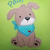 Namenskissen, Kuschelkissen Doodle Stickerei Hund mit Halstuch und Namen 30x30 cm Bild 3