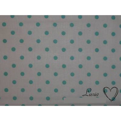8,50 EUR/m Stoff Baumwolle Punkte mint auf weiß 5mm