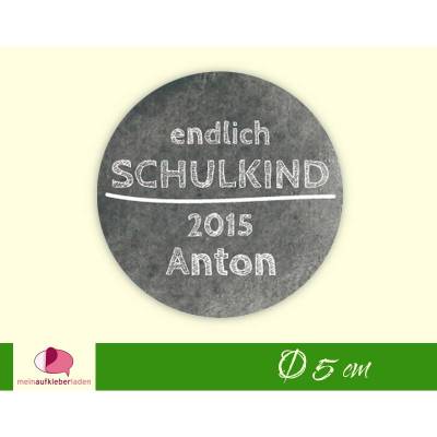 15 Aufkleber | Endlich Schulkind - personalisierbar | Schulanfang, Schulkind, Aufkleber zur Einschulung mit Tafeloptik