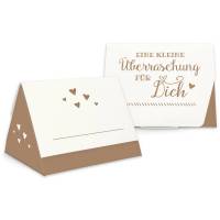Geschenkbox zum Befüllen - Gastgeschenk - auch als Tischkarte nutzbar - braun-weiß Bild 1