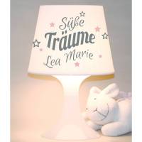 Kinderlampe Tischlampe "Süße Träume" Name & Farbe individualisierbar Bild 1