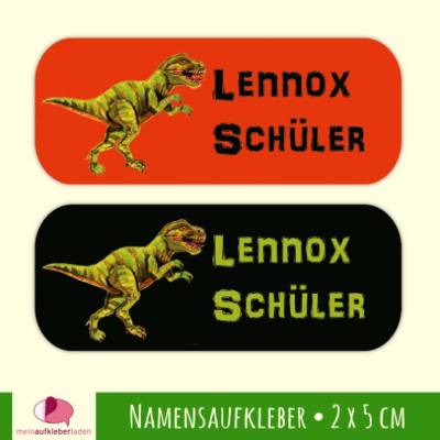 52 Namensaufkleber | T-Rex - 2 x 5 cm