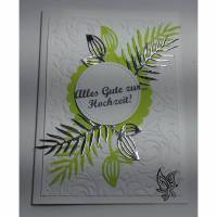 Glückwunschkarte zur Hochzeit in Silber und Limone Bild 1