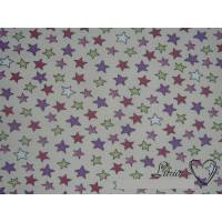 13,00 EUR/m Jersey Baumwolle bunte Sterne auf hellbeige /creme Bild 1