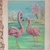 Original Acrylbild "Flamingos im Frühling" - Kunst Bild Vögel gemalt Vogelmalerei Leinwandbild 60cmx80cm Bild 2