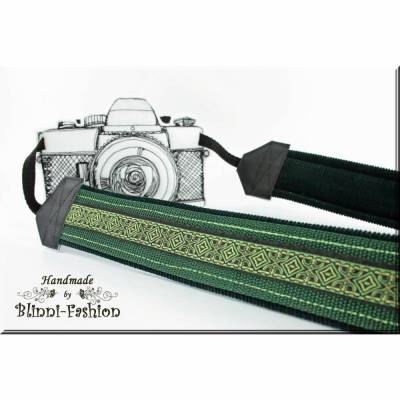 Kameragurtin grün für deine Kamera, Kameraband für Spiegelreflex und Systemkameras