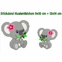 Stickdatei, Koalamädchen 9x10 + 13x14 cm Bild 1