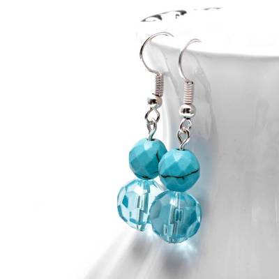 Maritime Ohrringe Meerwasser . Schmuck Türkis . Perlenohrringe Sommer . Ohrschmuck Minimalistisch