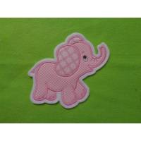 Applikation / Aufnäher niedlicher Elefant  rosa Bild 1