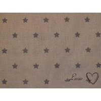 9,50 EUR/m Stoff Baumwolle Sterne grau auf hellbeige-grau Bild 1