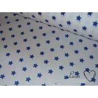 9,50 EUR/m Stoff Baumwolle - Sterne dunkelblau auf weiß Ökotex Bild 1