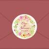 Hochzeitsaufkleber | romantischer Blumenkranz mit zarten Blüten Bild 2