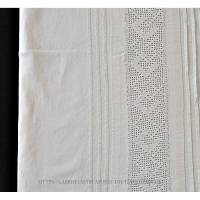 Vintage Kissenbezug 79x83 cm, handgehäkelte Baumwollspitze, Kopfkissen weiß, geknöpft, Baumwollbettwäsche, Taufkissen Bild 1