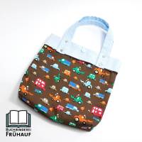 Büchertasche Buchtasche für Poesiealben Kindertasche Freundebuchtasche personalisierbar Autos Bild 1