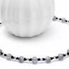 Schlichte Glasperlenkette mit grauen Perlen . Halsnahe Kette in Grau und Silber . Kontrastreiche Perlen . Moderne Perlenkette Bild 2