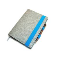 Kalenderhülle Hülle Einband Wollfilz Filz mit Stifthalter personalisierbar für Din A5 Buchkalender Notizbuch bis max. 21 x 15 x 2,5cm Bild 1